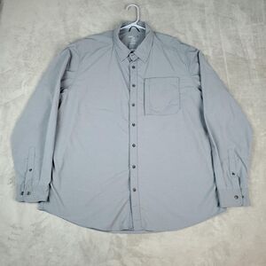 Swiss Tech Men Size 2XL Gray Long Sleeve Performance Button Down Shirt